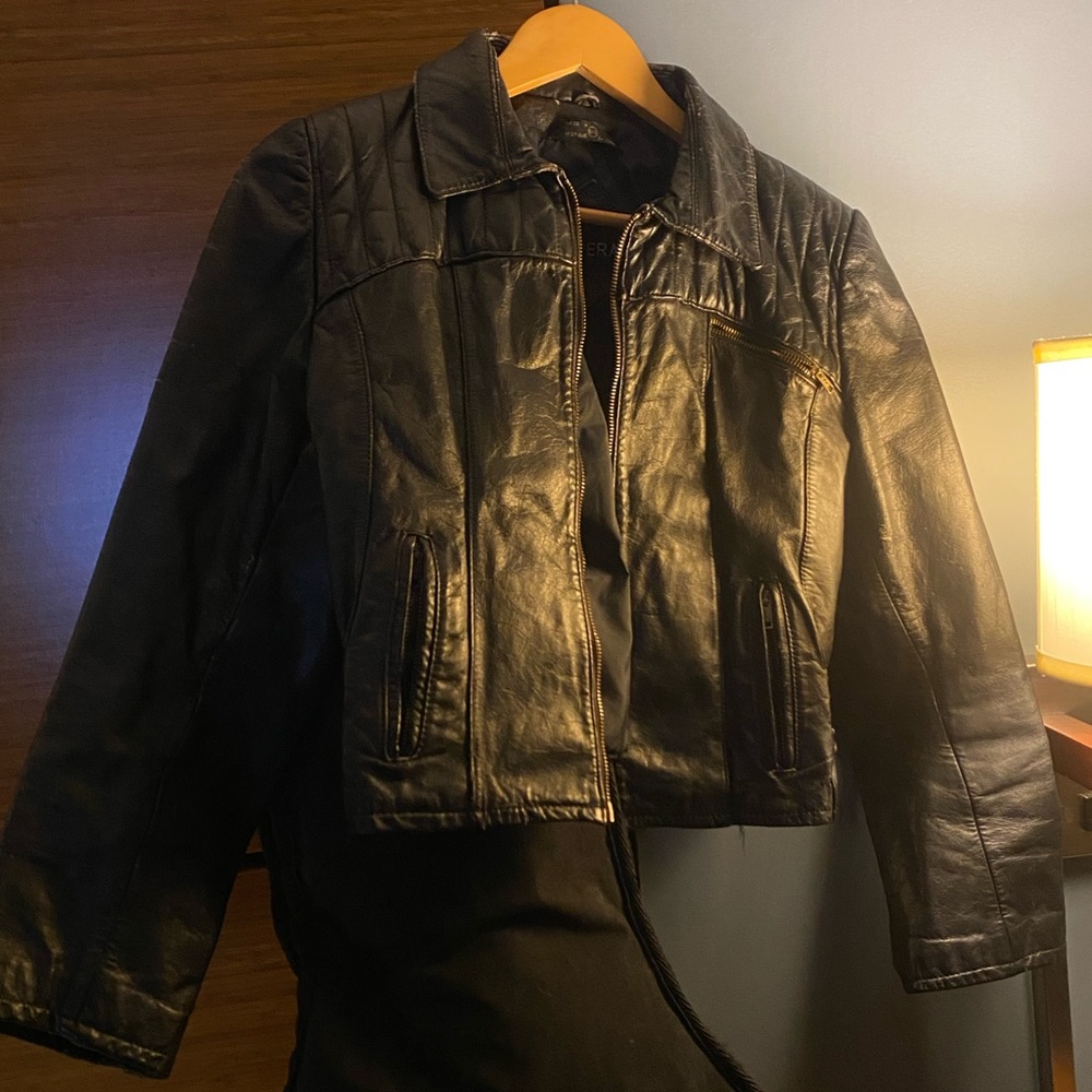 Opera Vintage Leather Motor Biker Jacket XS